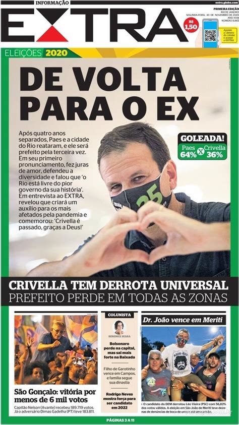 Capa Extra Edição Segunda 30 de Novembro de 2020