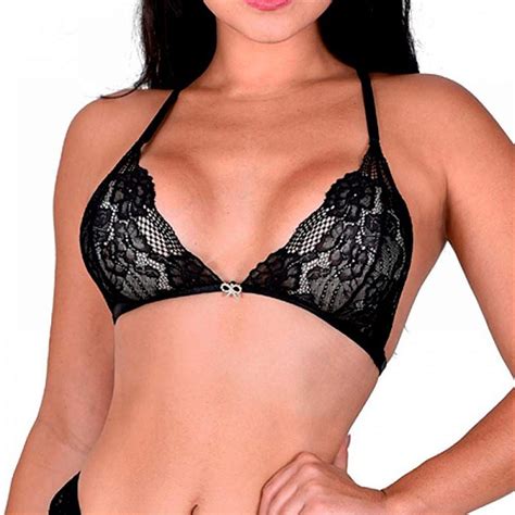 Sutiã Em Renda Preto Sem Bojo Foguete LINGERIE SENSUALLE Sex Shop Abc do Prazer