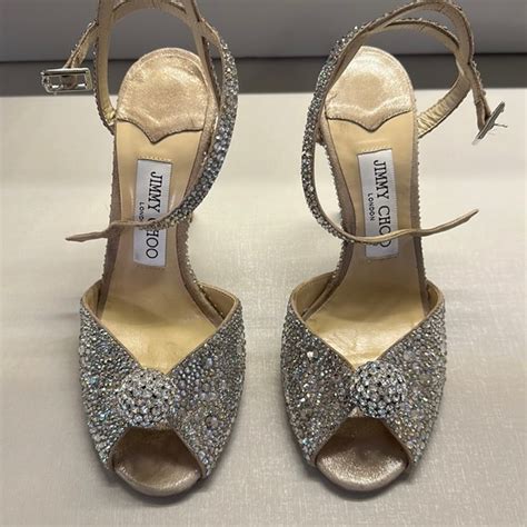 Jimmy Choo Shoes Jimmy Choo Sacora Nude Suede Sandals With Hotfix Crystals And Sphere