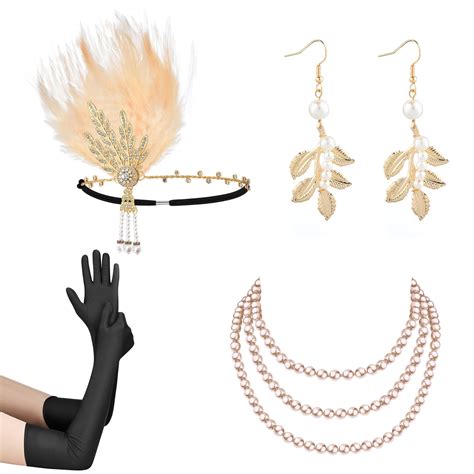 FeelfunFeather 1920s Gatsby Accessories Set,Roaring 20s Costume Flapper