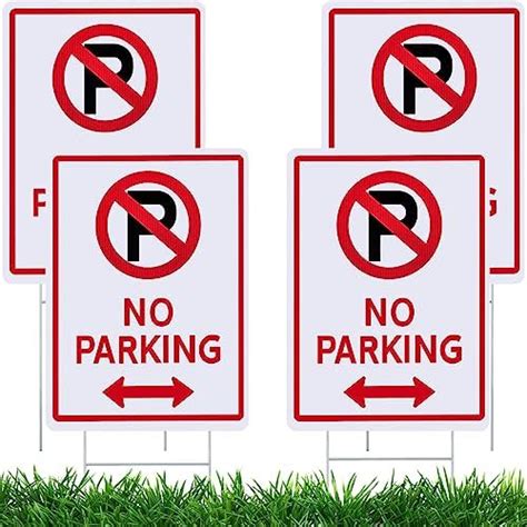 Amazon Blulu Pcs X Inch No Parking Signs With Stand