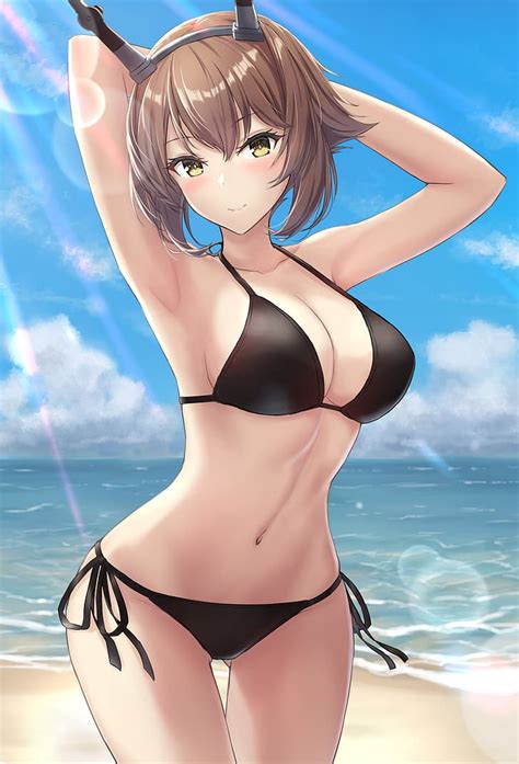 Anime Anime Girls Kantai Collection Mutsu KanColle Short Hair Brunette HD Wallpaper