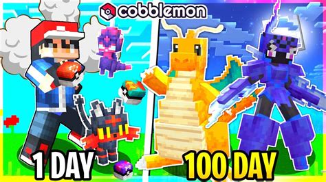 I Spend 100 Days In Cobblemon As Pokemon Trainer Minecraft Pokemon