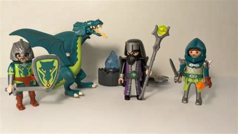 Lot Playmobil Chevaliers Du Dragon Vert Eur Picclick Fr