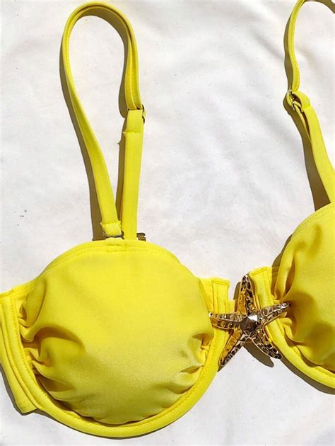 New One Piece Sexy Spaghetti Strap Starfish Printed Bikini Top For