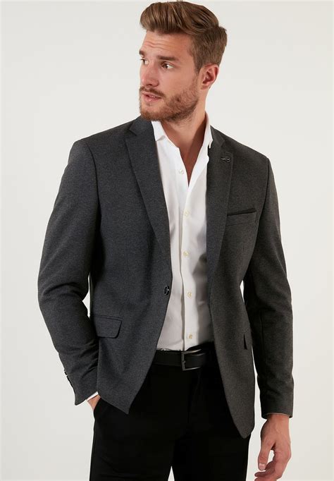 Buratti Slim Fit Sakko Anthracite Anthrazit Zalando De