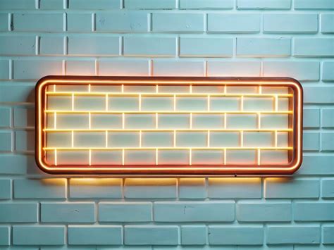 Vibrant Neon Light Brick Wall Background Premium Ai Generated Image