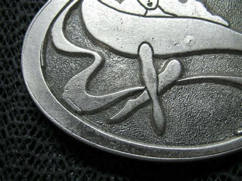 Surfer Girl Dolphin Wave Hippie Belt Buckle Vintage Gem