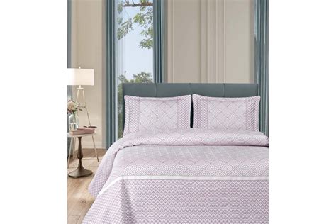 Покрывало жаккардовое KARNA AVRA (евро) c 2 наволочками лавандовое 3592 ...