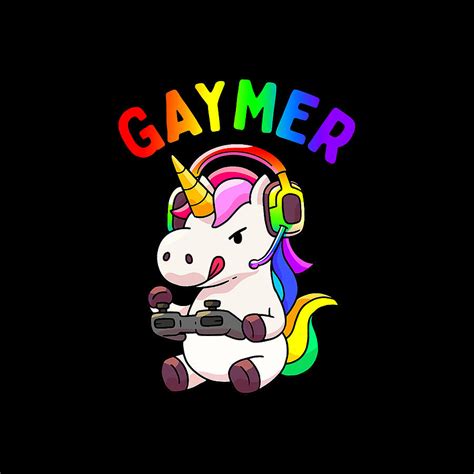 Gaymer Gay Pride Flag Lgbt Gamer Lgbtq Gaming Unicorn Gift T Shirt Digital Art By Forest Gutmann