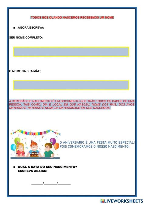 Atividades Sobre Documentos Pessoais