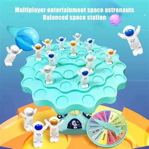 Blue Yellow Balance Tree Game ABS Tabletop Game Balancing Astronaut