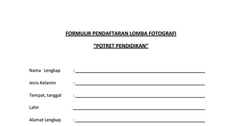 Detail Contoh Formulir Lomba Koleksi Nomer 44