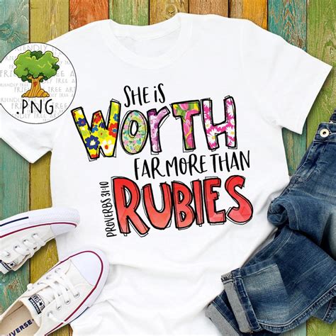 She Is Worth Far More Than Rubies Png Files For Sublimation Etsy