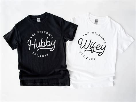 Matching Honeymoon Shirts Hubby Wifey T Shirts Etsy