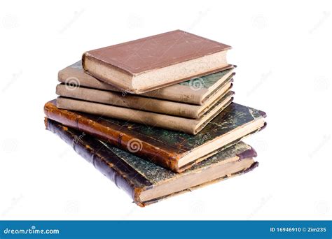 Livros Velhos Isolados No Fundo Branco Foto De Stock Imagem De