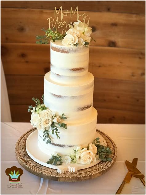 Barely Naked Rustic Wedding Cake Wedding Cake Neutral Chocolate Wedding Cake Naked Wedding Cakes