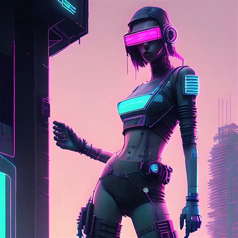 Cyberpunk Girls 15 Illustrations For Design Or Characters Profile In