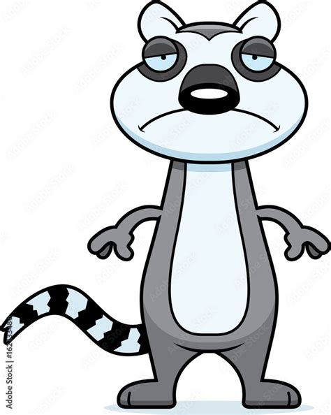 Sad Cartoon Lemur Stock Vector | Adobe Stock