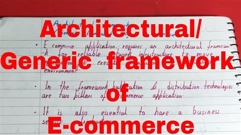 Architectural Framework Of E Commercegeneric Framework Of E Commerce