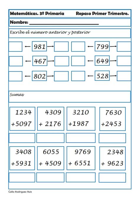 Lengua Tercero Primaria Fichas De Ejercicios Matematicas Tercero De The Best Porn Website