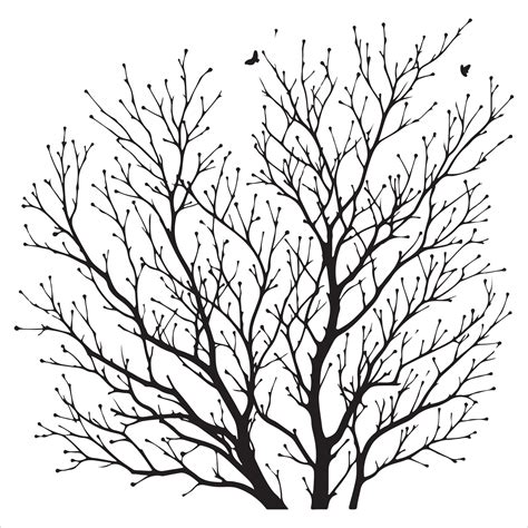 Minimal Autumn Naked Tree Vector Silhouette Vector Art At Vecteezy