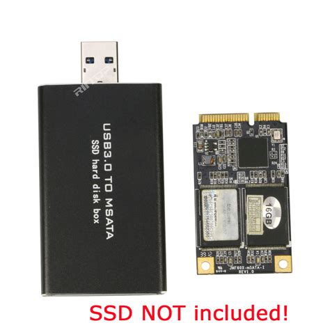 mSATA to USB 3.0 Enclosure Adapter for mSATA 50x30mm SSD( No cable Nee ...