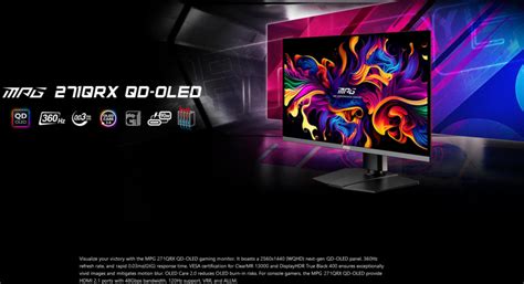 27 MSI MPG 271QRX QD OLED QHD 360Hz Gaming Monitor CA