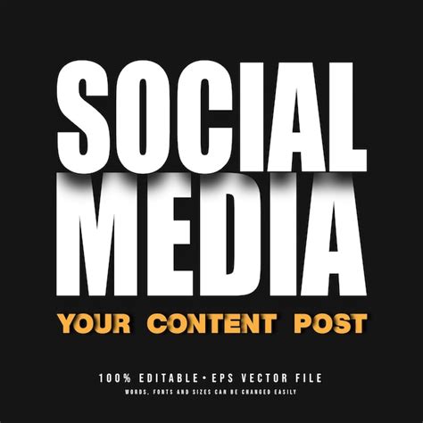 Premium Vector Social Media Editable Text Effect