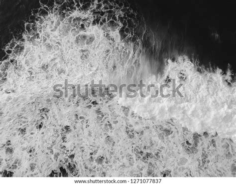 Aerial Top View Ocean Wave Foam Stock Photo 1271077837 Shutterstock