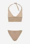 Beżowe Bikini z Wiązanym Usztywnionym Biustonoszem i Figami Push Up Drystan Born2be