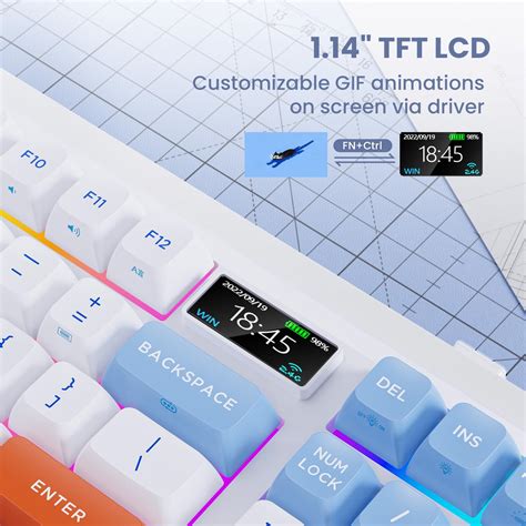Mua L98 Wireless Mechanical Keyboard With 1 14 TFT LCD Hot Swappable RGB Keyboard With Gateron