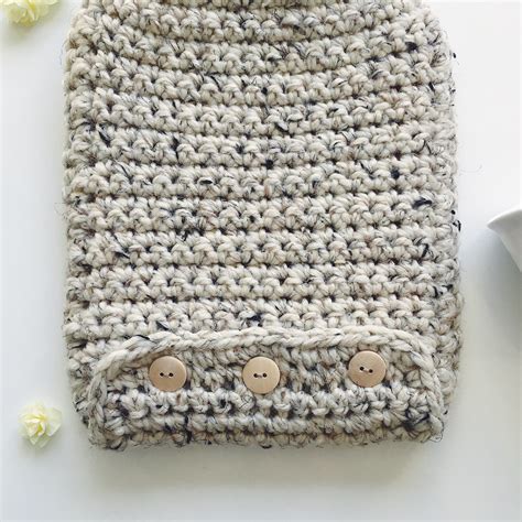 Chunky Hot Water Bottle Cover Crochet Pdf Pattern Etsy