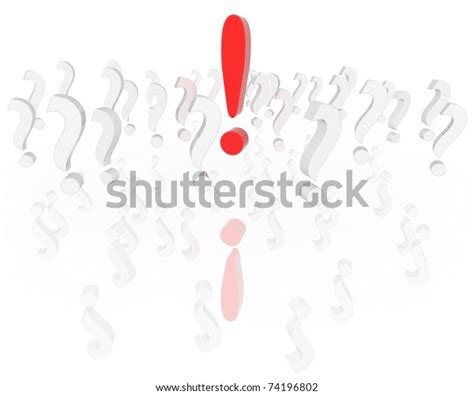 Red Exclamation Mark Multiple Question Marks Stock Illustration