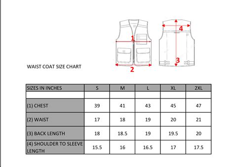 Size Chart Spitfire Leather