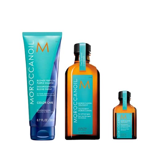 Pachet Promo Moroccanoil Blonde Perfecting Sampon Ml Ulei Tratament Pentru Par Blond
