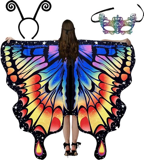 Butterfly Cloak For Women Fancy Butterfly Costume With Face Fairy