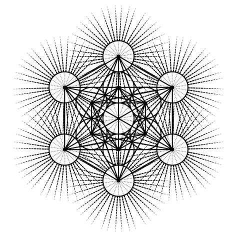 Premium Vector Metatrons Cube Flower Of Life Sacred Geometry On