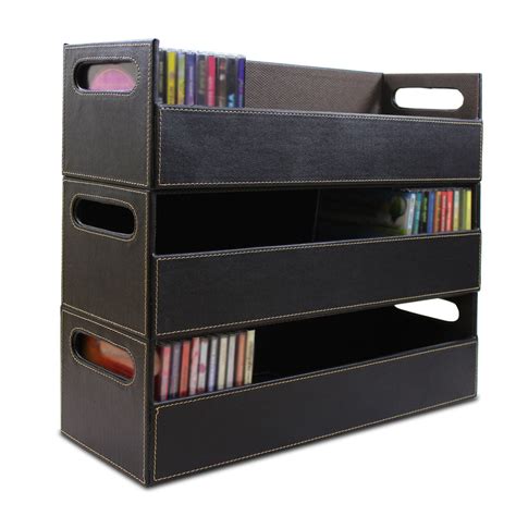 Cd Dvd Disk Storage Box Case Rack Holder Stacking Tray Shelf Space