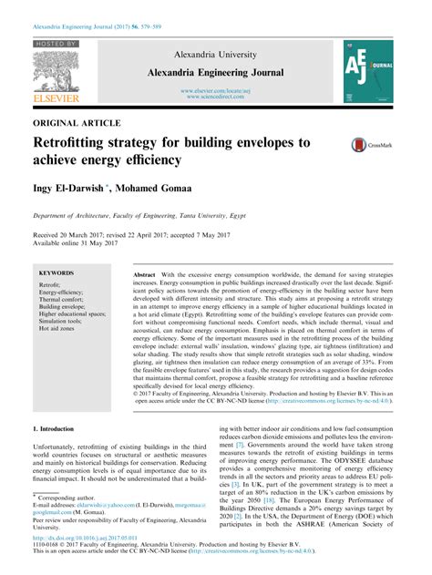 PDF Retrofitting Strategy For Building Envelopes To Achieve Energy