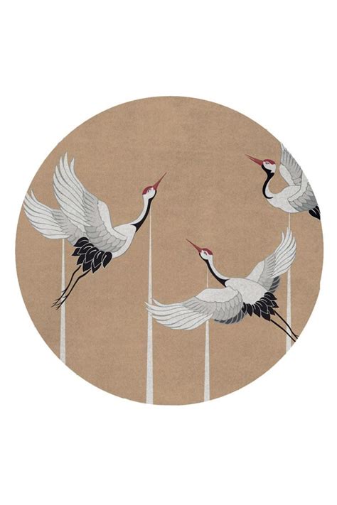 Heron Nude Round Rug Картины Цапля Ковер