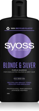 Syoss Blonde Silver fialový šampon pro blond a šedivé vlasy notino cz