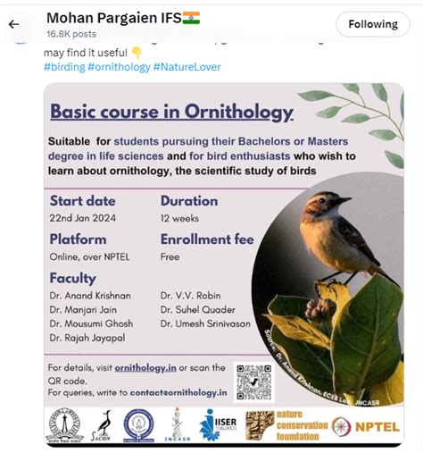 Basic Course in Ornithology | WildHub