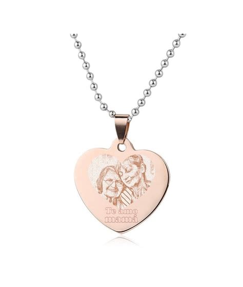 Dije de corazón para mamá Dije personalizable en acero para grabado