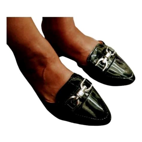 Mule Feminino Branco Preto Nude Caramelo Verniz Abs Forma Pequena