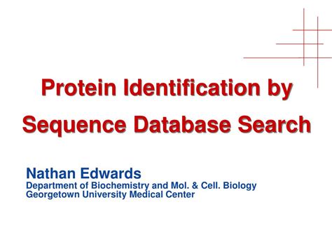 Ppt Protein Identification By Sequence Database Search Powerpoint