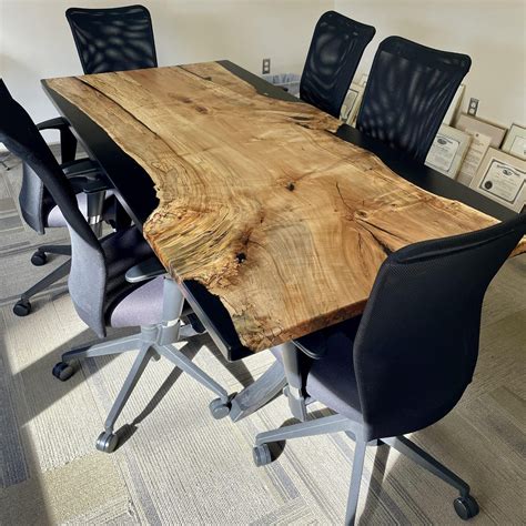 Spalted Maple And Black Epoxy Conference Room Table Lancaster Live