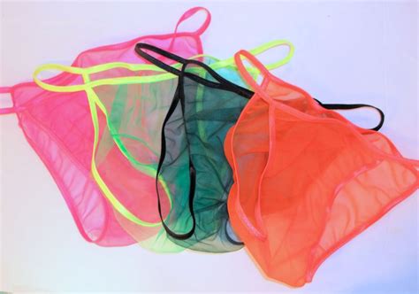 Men S String Bikini Seamless BODY Hugger Underwear Sheer Naked Low Tight Hot Neon Transparent