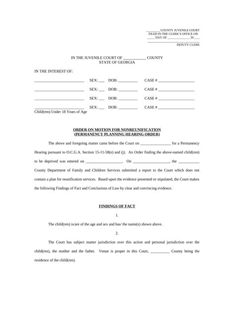 Permanency Planning Doc Template Pdffiller