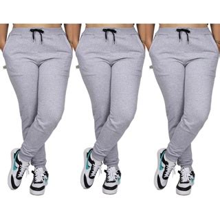 Kit 3 Calça De Moletom Jogger Feminino Academia Treino Casual Flanelada